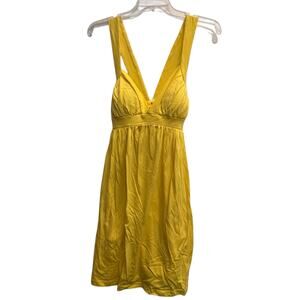 Make+Model Summer Sun Dress Shirt Criss Cross Back Womens Size Medium Yellow Y2K
